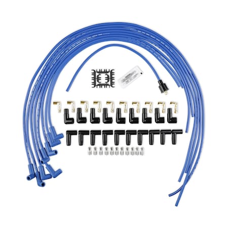 Accel Unassembled, Blue, 8 Millimeter Diameter, Silicone, Copper Spiral Core, 90 Degree Spark Plug Boots 4039B